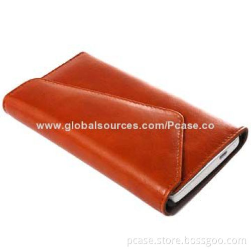 Premium Leather Case for Samsung Galaxy S4 with PC Housing, Cut-out for Buttons and Camera